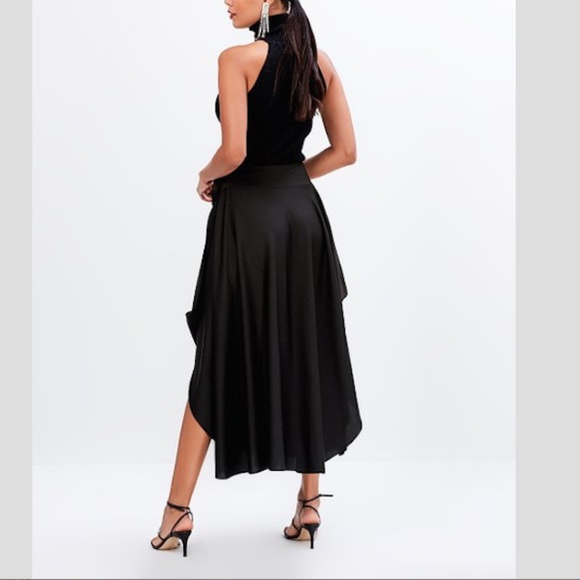 MILAN KISS Black Mock-Neck Tie-Waist Midi Dress - Picture 2 of 8